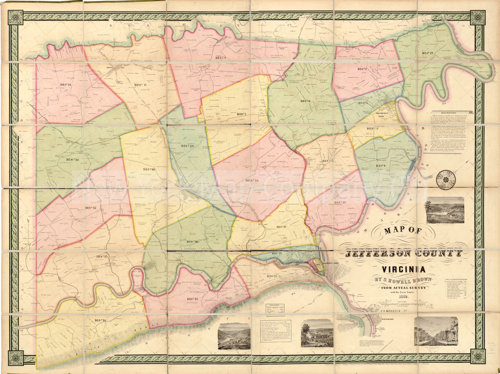 1852 Map Map Of Jefferson County Virginia Jefferson County Jefferson